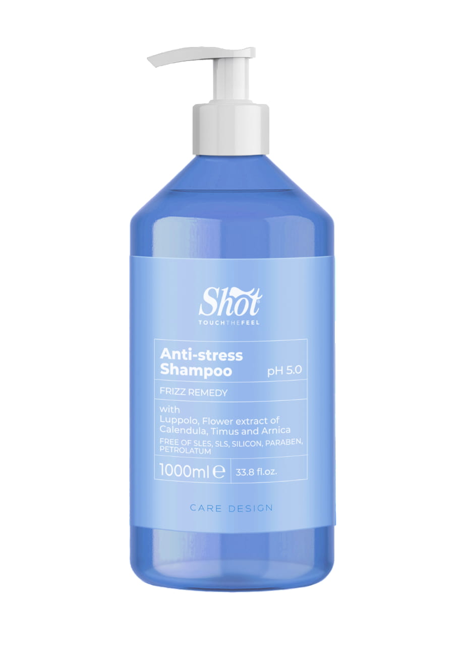 Зміцнюючий та дисциплінуючий шампунь Shot Design Anti-stress Shampoo, 1000 ml - 1